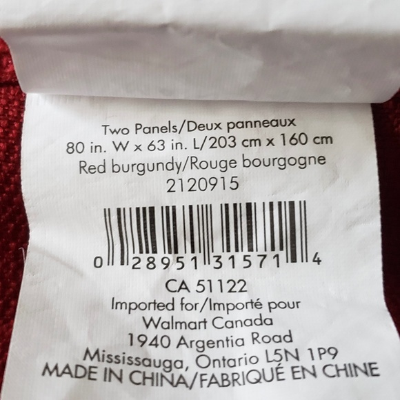 LOT OF 4 "Mainstays" 63" L x 40" W Rod Pocket Panels Red Burgundy - Picture 5 of 5